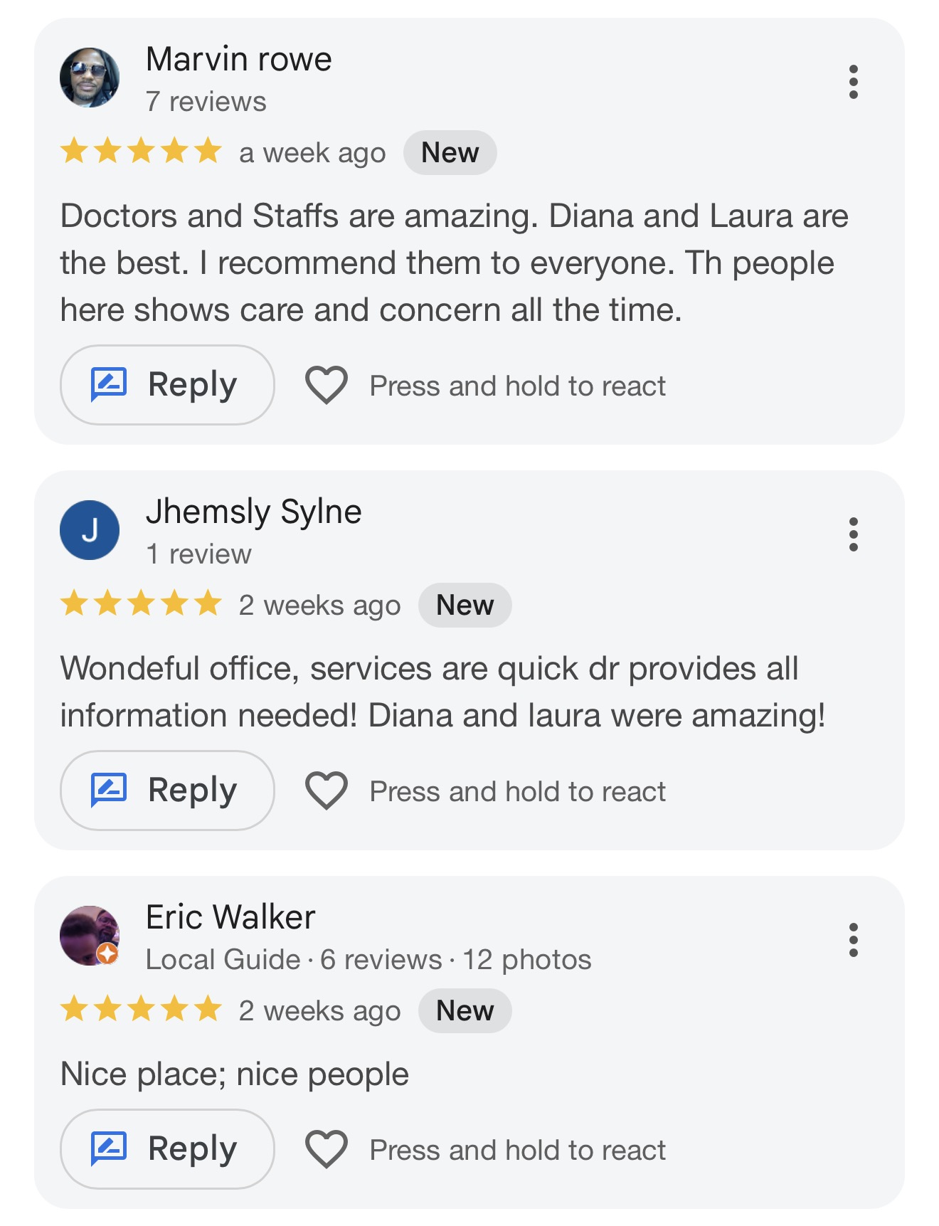 5-star Google review for Shalom Dental