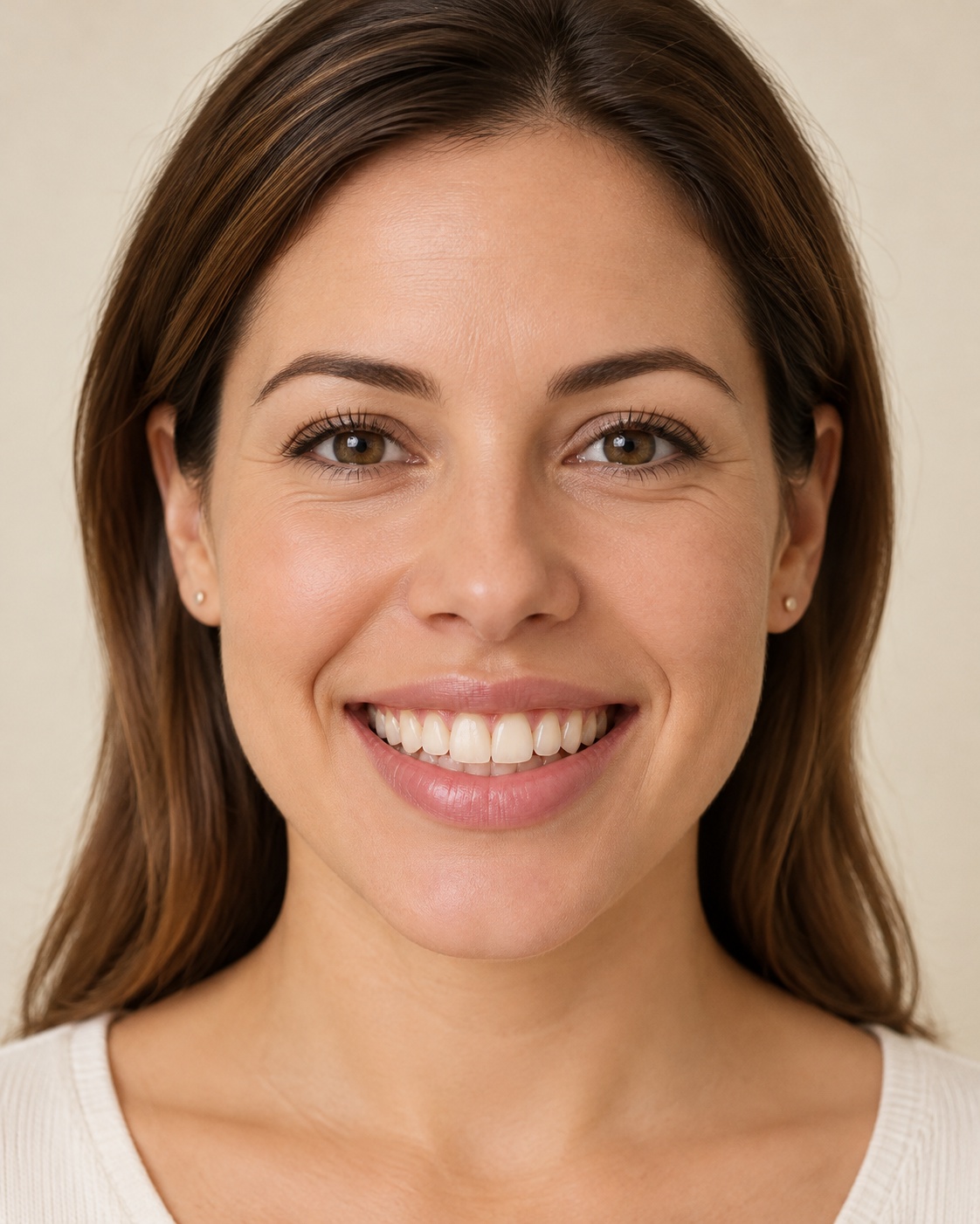 Same illustrative face with the smile restored