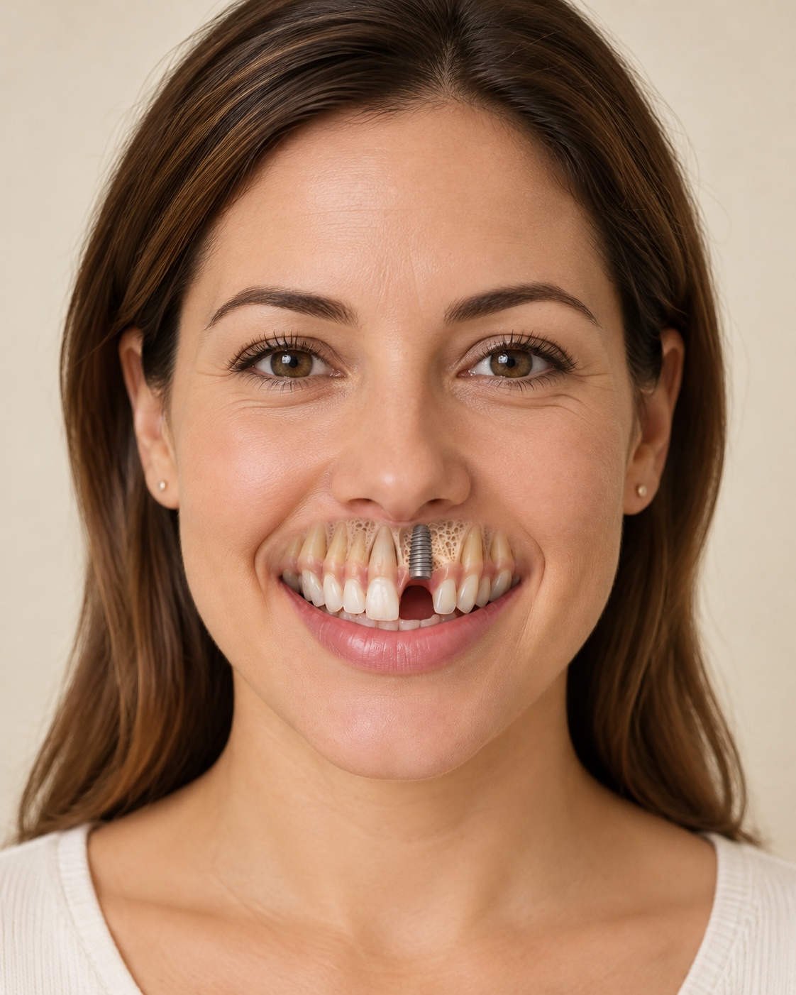 Optional view of the supporting implant